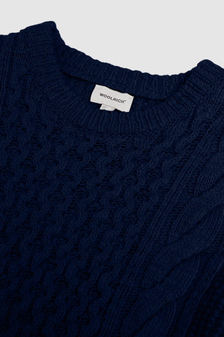 Maglione in lana girocollo a trecce