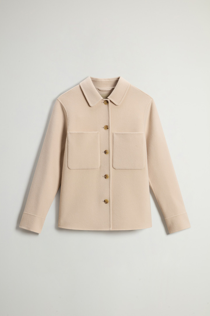 Overshirt in Pure Virgin Wool with Patch Pockets Beige photo 5 | Woolrich