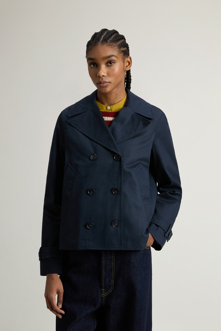 Pure Cotton Pea Coat Blue photo 1 | Woolrich