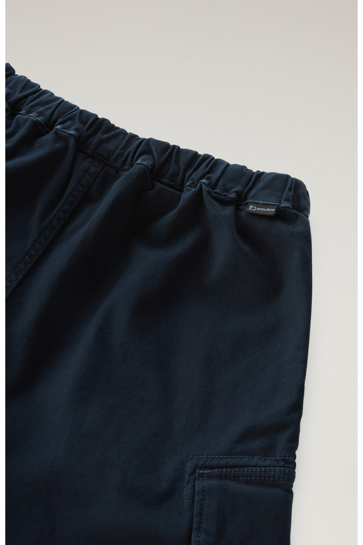 Short cargo pour garçon teint en pièce en coton élastique Bleu photo 5 | Woolrich