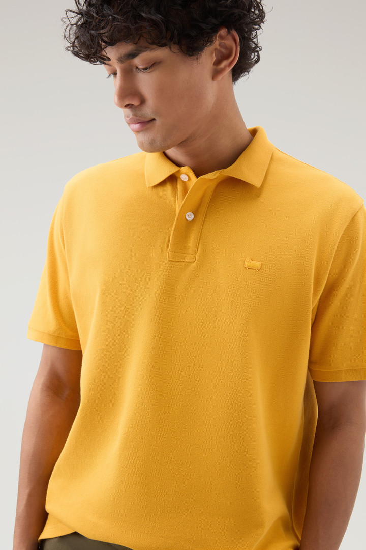 Piquet Polo Shirt in Pure Cotton Yellow photo 4 | Woolrich