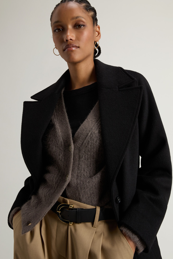 Manteau en laine mélangée avec plastron amovible Noir photo 4 | Woolrich