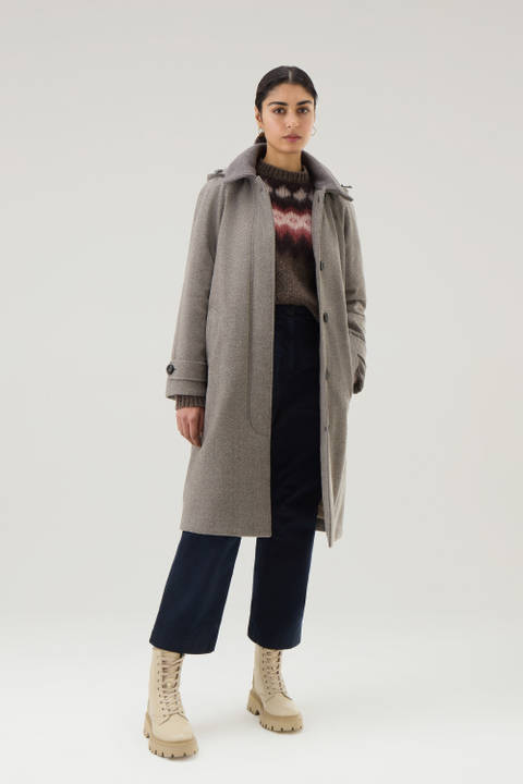 Pure Virgin Wool Coat Crafted with a Loro Piana Fabric Tortora | Woolrich