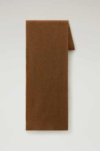 Ribbed Scarf in Pure Cashmere Brown | Woolrich