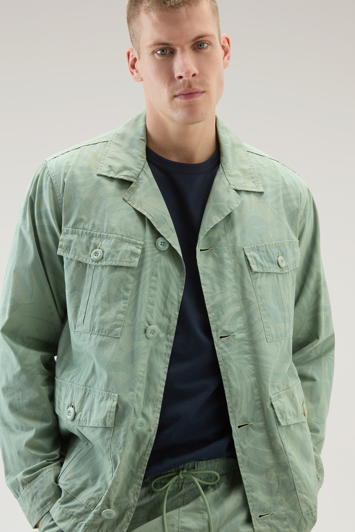 Shirt Jacket in Pure Cotton Printed Poplin Green photo 4 | Woolrich