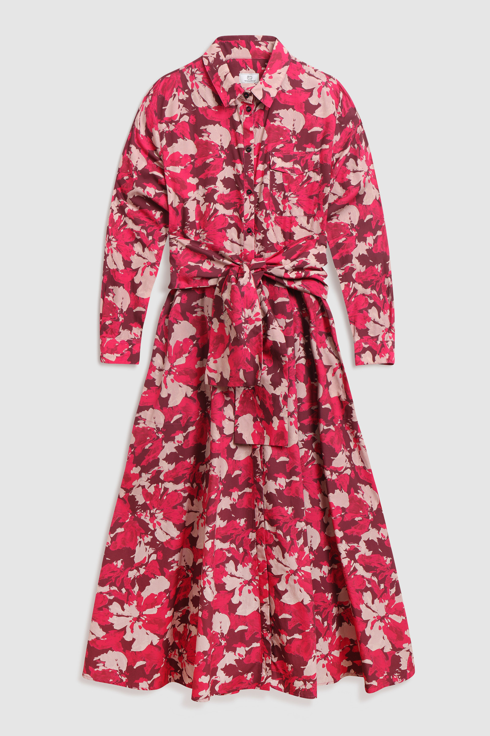 Long Wilderness Dress in Cotton Poplin Red photo 4 | Woolrich