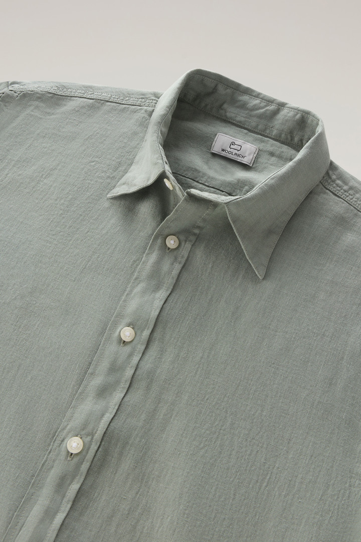Stückgefärbtes Shirt aus reinem Leinen Grün photo 6 | Woolrich