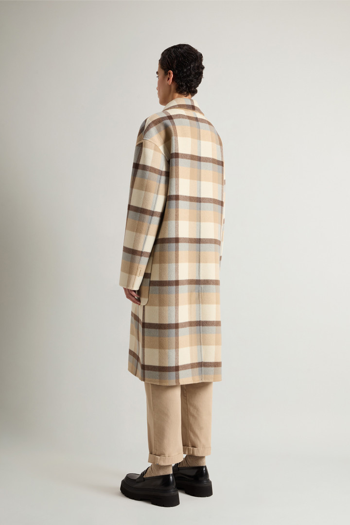 Coat in Pure Virgin Wool with Checked Pattern Beige photo 3 | Woolrich