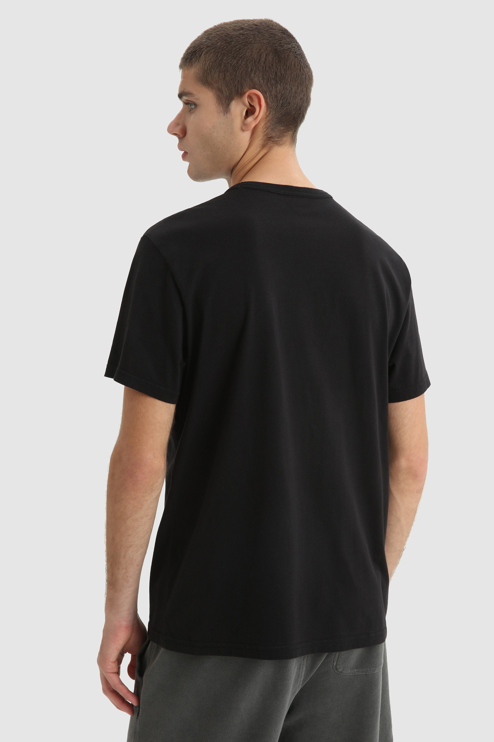 T-Shirt with Multicolor Sheep Logo Black photo 3 | Woolrich