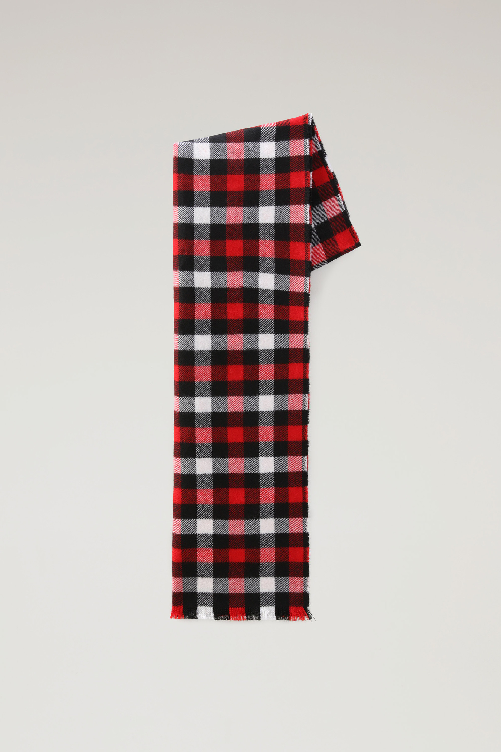 Schal aus reiner Wolle mit kleinem Buffalo-Karomuster Rot | Woolrich