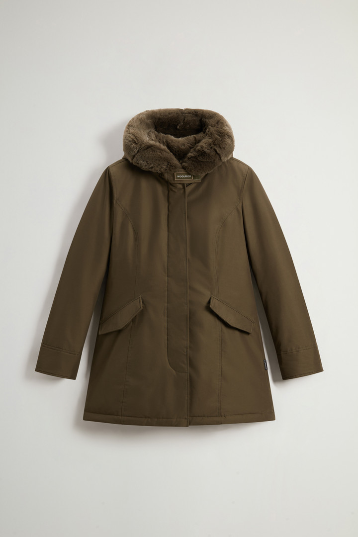 Beaker Parka with Faux Fur in Ramar Cloth Green photo 5 | Woolrich