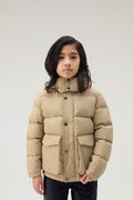 Boys' Quilted Taslan Down Jacket with Detachable Hood
