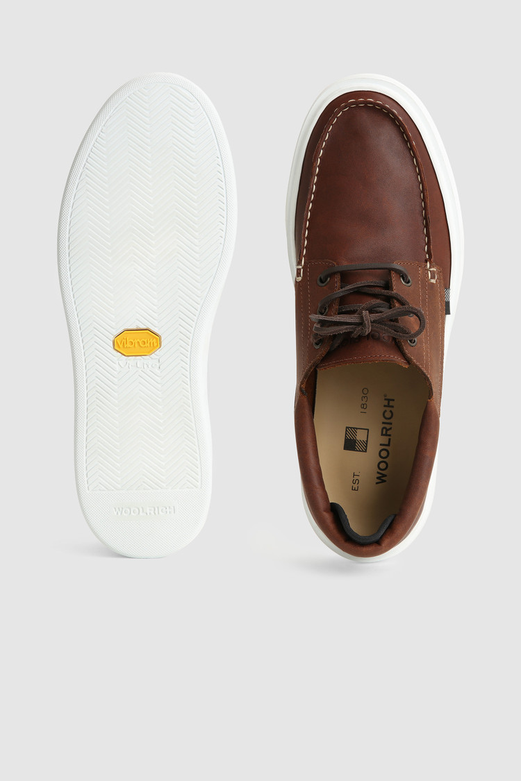 Chaussures de bateau en cuir hydrofuge