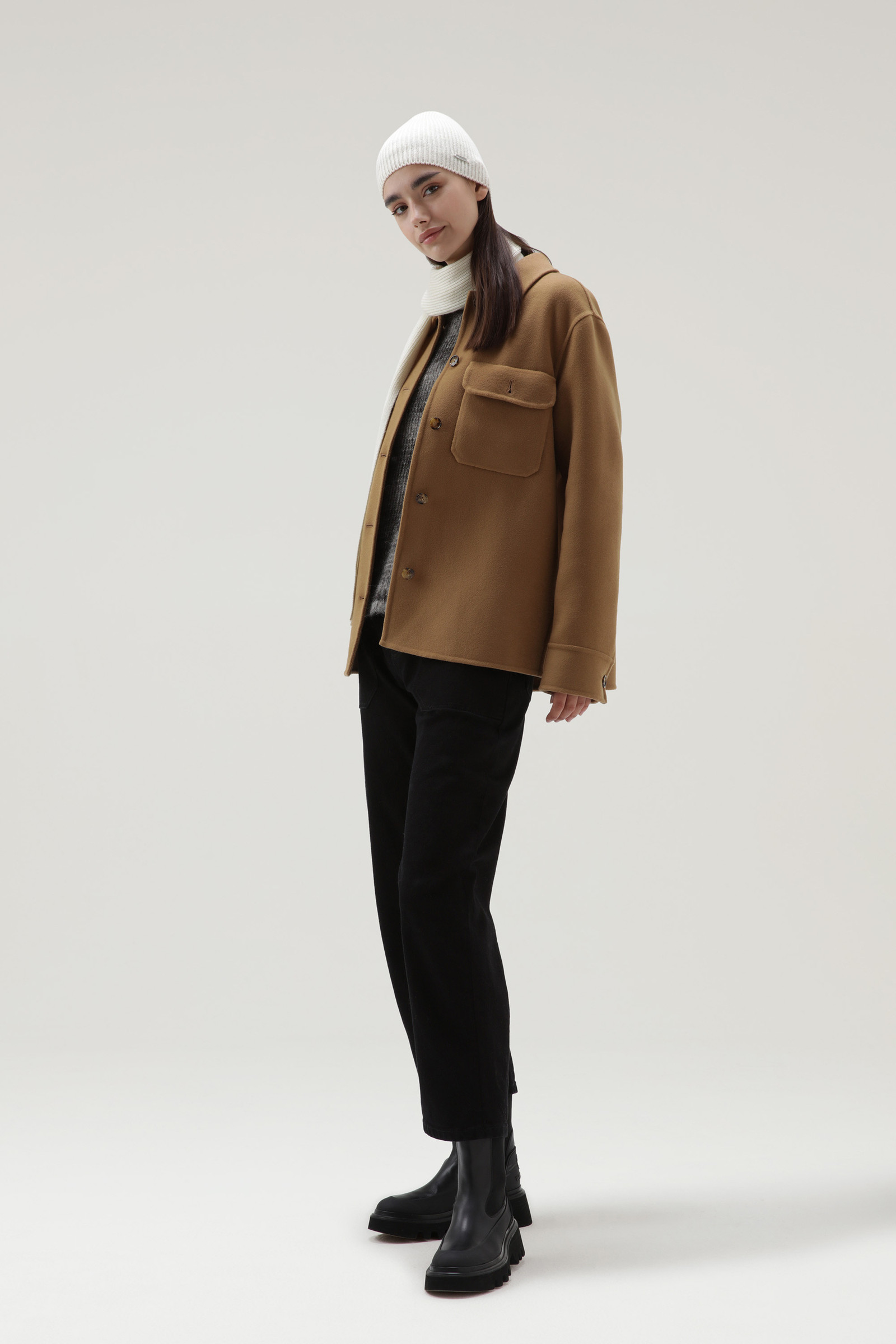 Manteco Virgin Double Wool Overshirt Brown photo 2 | Woolrich