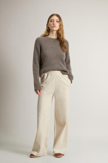 Wide-Leg Pants in Cotton-Blend Interlock White | Woolrich