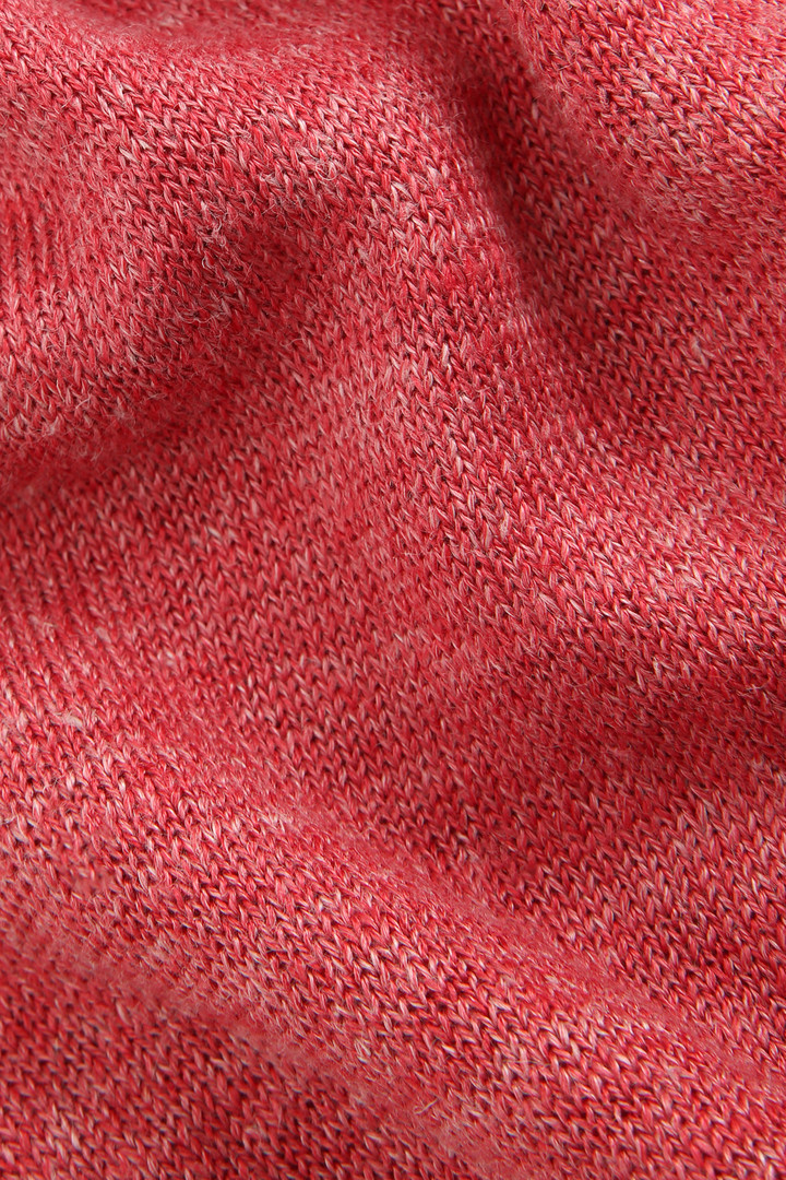 Haut en pur lin avec col côtelé rouge photo 8 | Woolrich