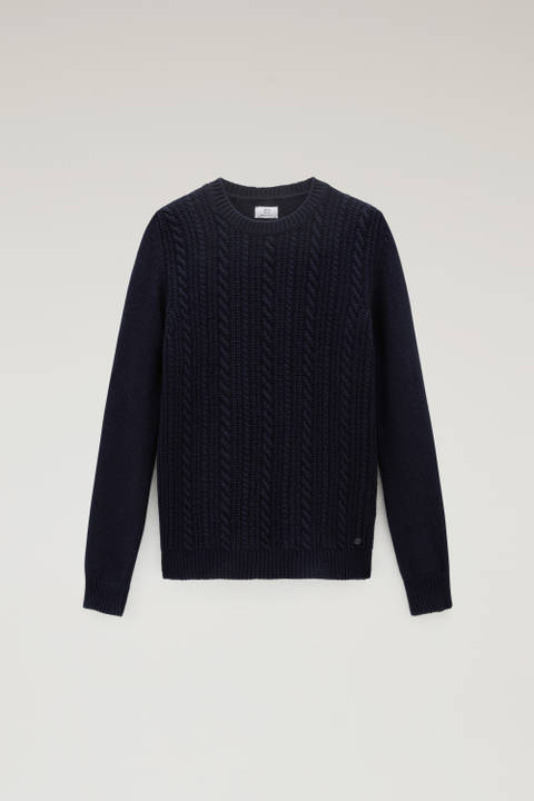 Crewneck Sweater in Wool Blend Blue photo 2 | Woolrich