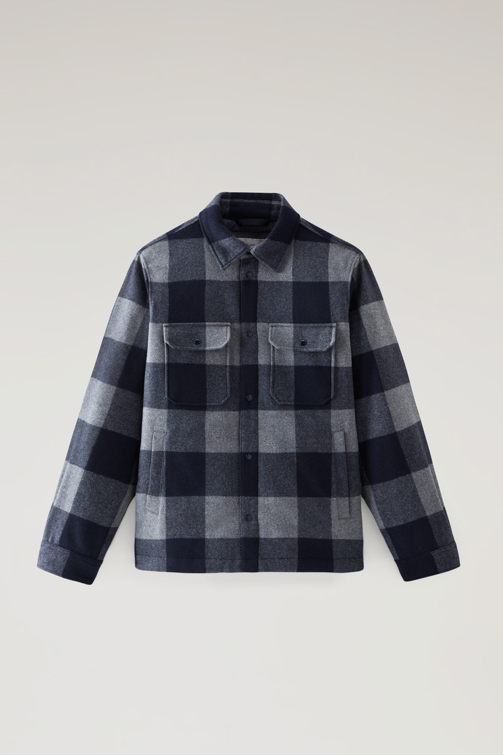 Wattiertes Alaskan Overshirt aus recycelter, italienischer Wollmischung Blau photo 1 | Woolrich