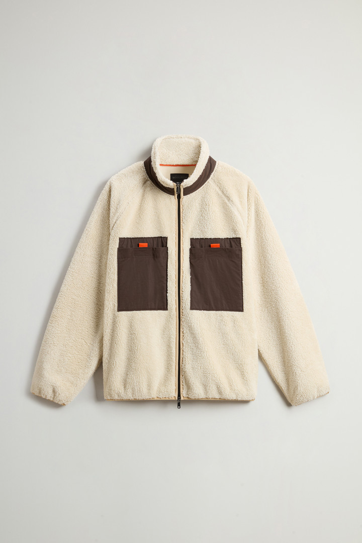 Sherpa Fleece Sweatshirt with Contrasting Details by Todd Snyder Beige photo 7 | Woolrich