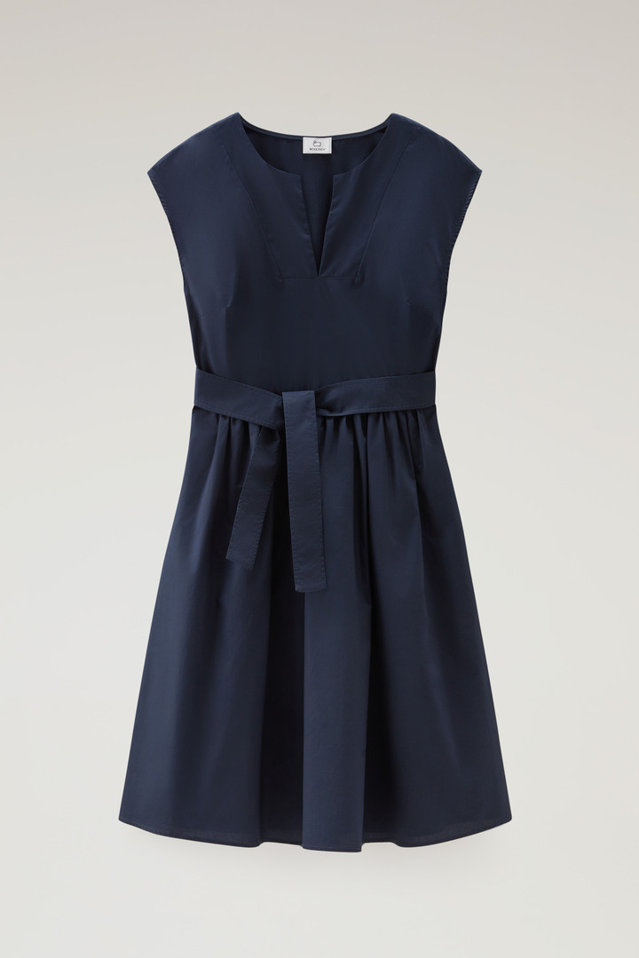 Short Dress in Pure Cotton Poplin Blue photo 5 | Woolrich