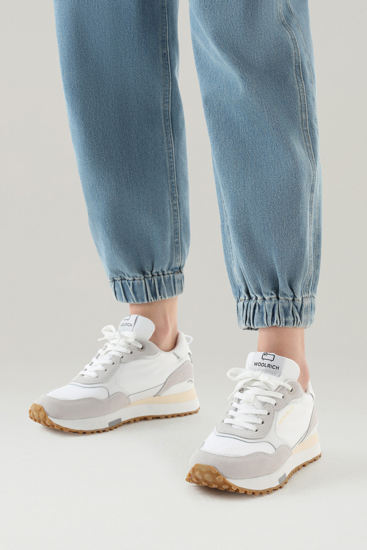 Retro Leather Sneakers with Nylon Details White photo 6 | Woolrich