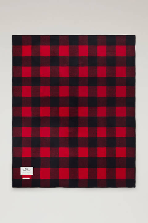 Double-Face Buffalo Check Blanket in Pure Wool Red | Woolrich