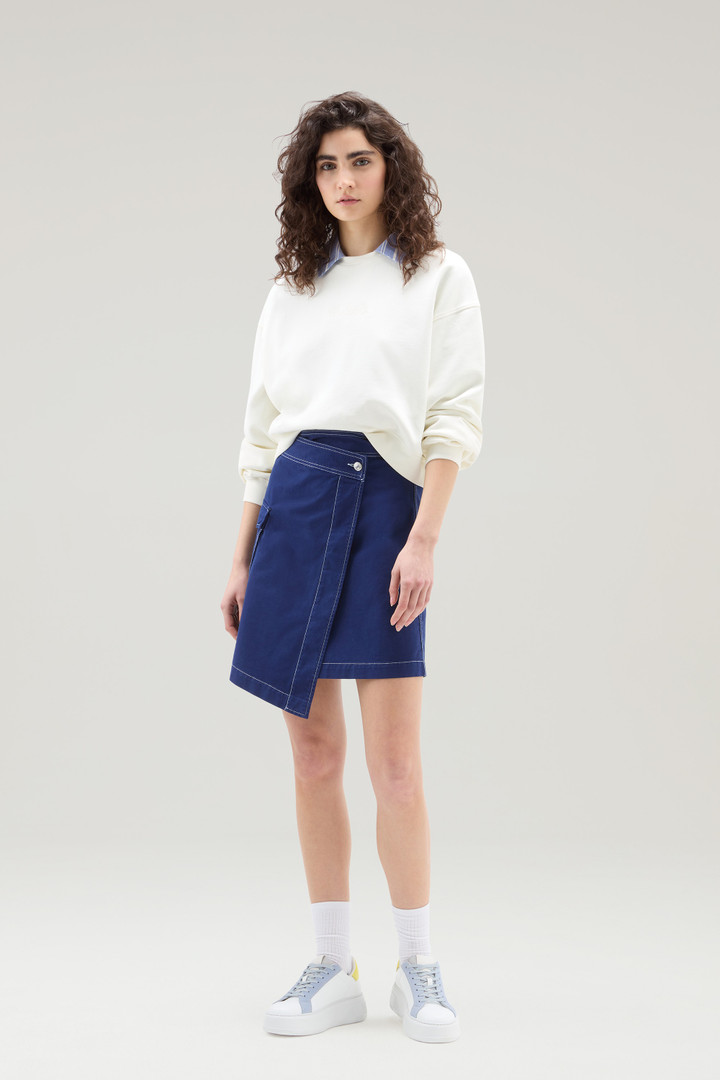 Garment-Dyed Wrap Cargo Skirt in Cotton Twill Blue photo 2 | Woolrich