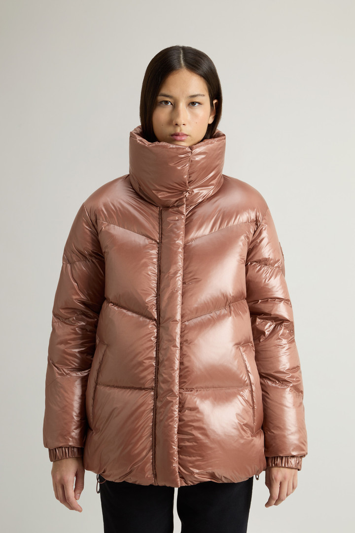 Aliquippa Down Jacket in Glossy Nylon Brown photo 1 | Woolrich