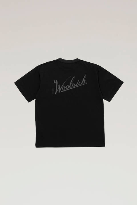 T-shirt en COOLMAX avec imprimé Noir | Woolrich