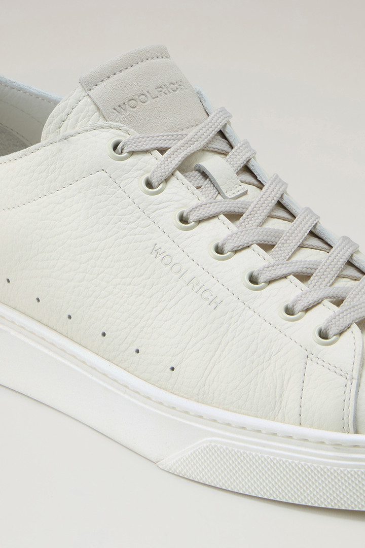 Cloud Court Sneakers in Tumbled Leather White photo 5 | Woolrich