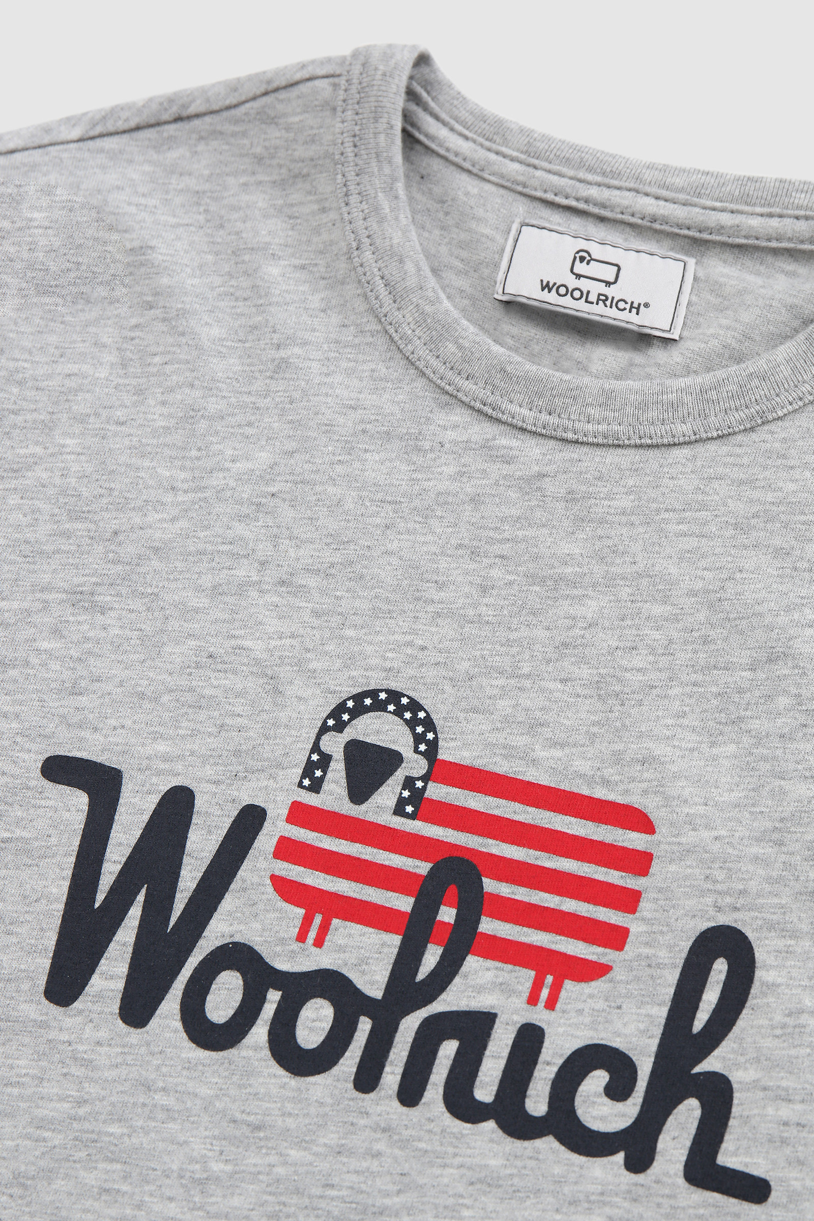 Boy's Flag Tee in Organic Cotton Grey photo 3 | Woolrich