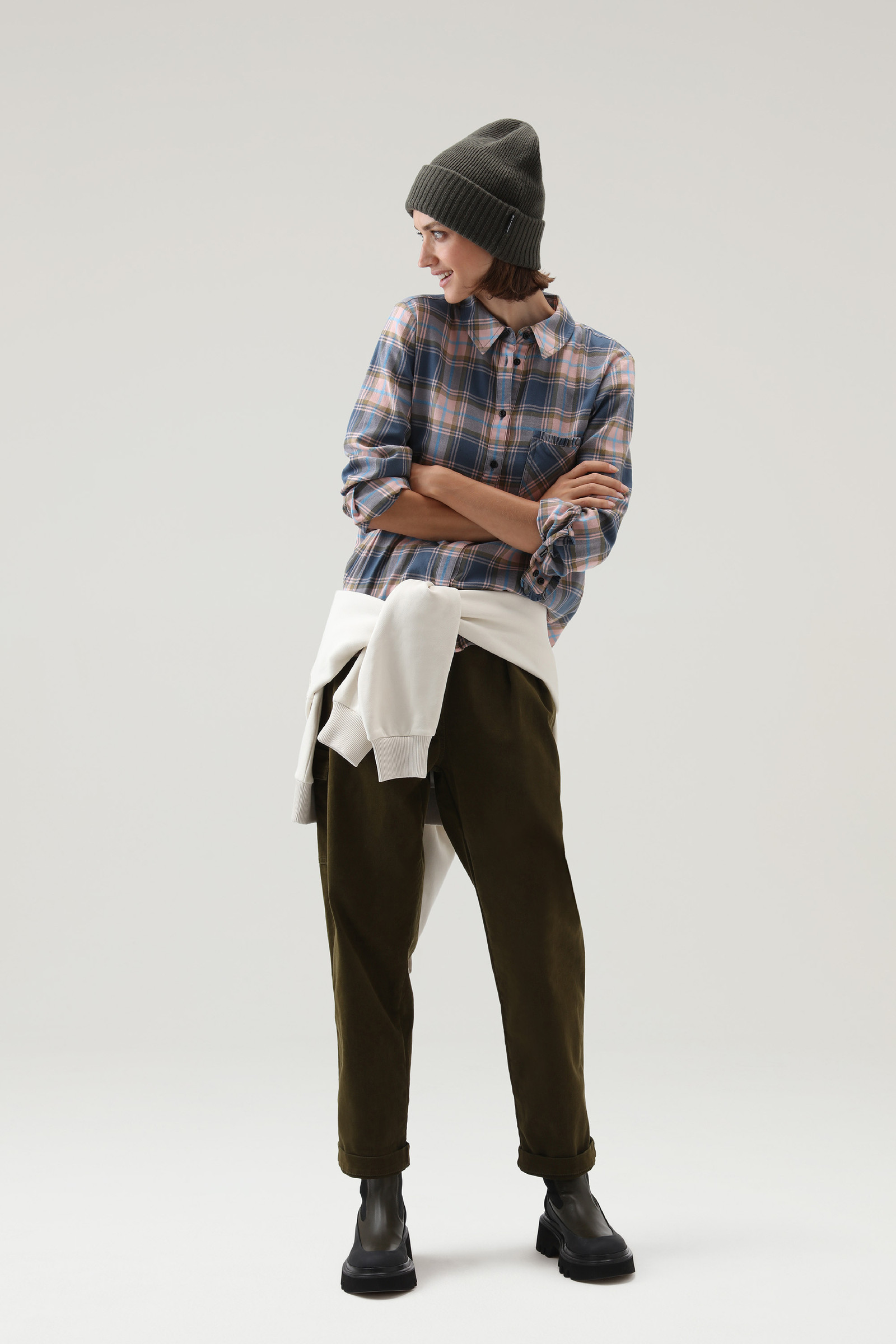 Madras geruit overhemd in lichtgewicht flanel roze photo 2 | Woolrich
