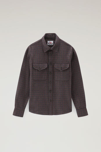 Wool Blend Oxbow Flannel Overshirt - Made in USA Brown | Woolrich