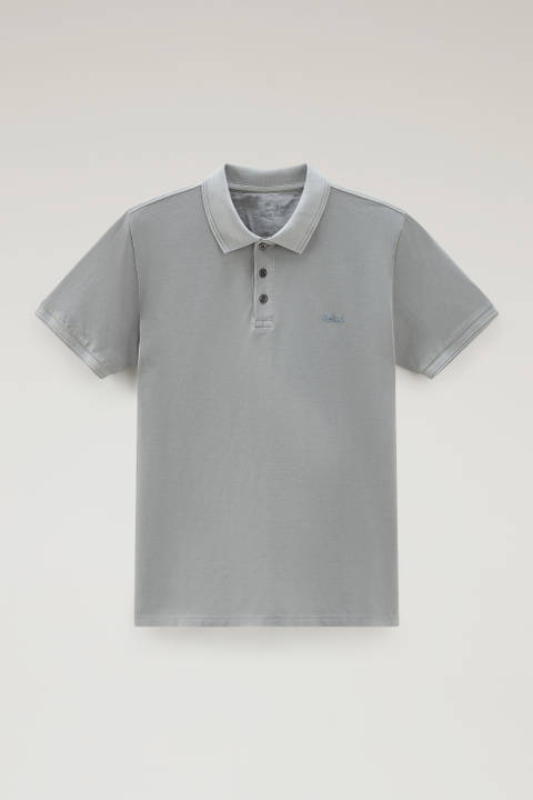 Garment-Dyed Mackinack Polo in Stretch Cotton Piquet Gray photo 2 | Woolrich