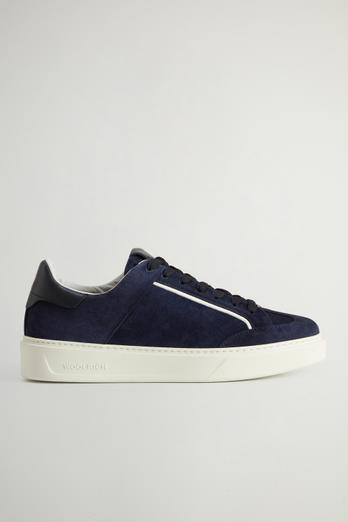 Classic Court Sneakers in Suede with Wingtip Toe Blue | Woolrich