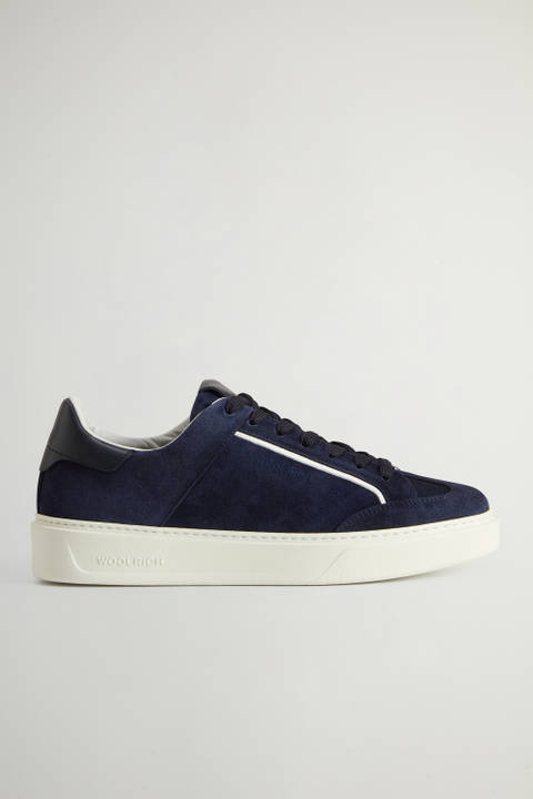 Classic Court Sneakers in Suede with Wingtip Toe Blue | Woolrich