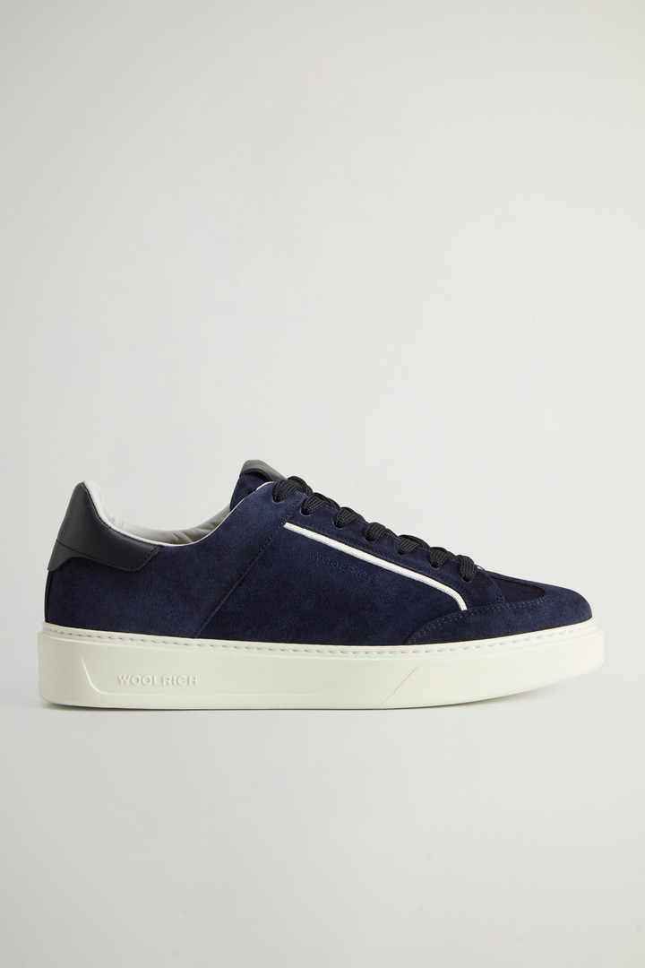 Classic Court Sneakers in Suede with Wingtip Toe Blue photo 1 | Woolrich