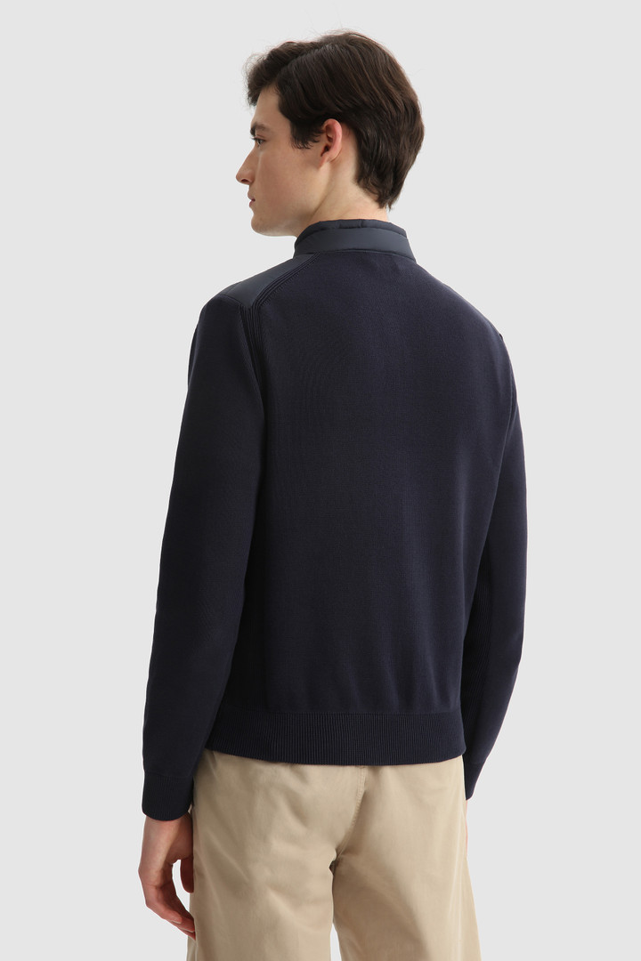 Quilted Track jacket with knit sleeves