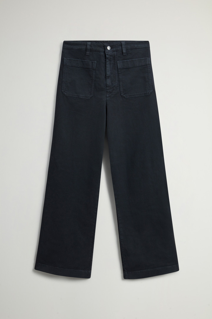 Garment-dyed Wide-Leg Pants in Stretch Cotton Twill Black photo 4 | Woolrich