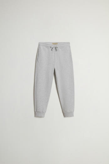 Pantalon pour garçon en pur coton molletonné avec poches Gris | Woolrich