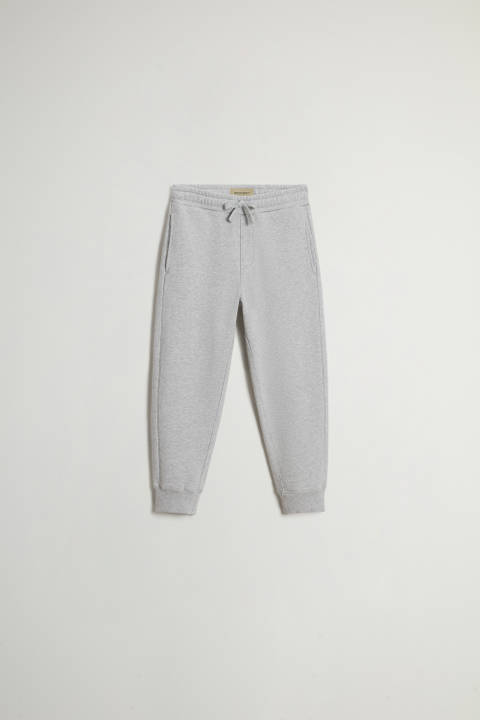 Boys' Pants in Pure Cotton Fleece with Pockets Gray | Woolrich