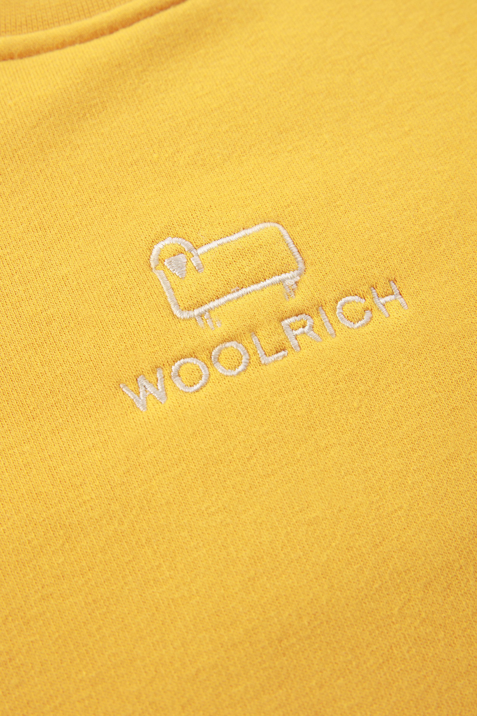 Boys' Logo Crewneck Sweatshirt in Fleece Yellow photo 4 | Woolrich