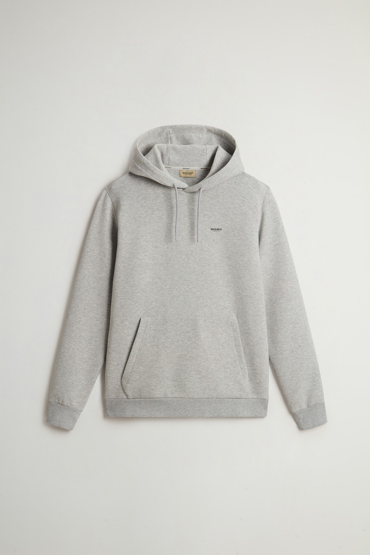 Hooded Sweatshirt in Cotton-Blend Interlock Gray photo 5 | Woolrich