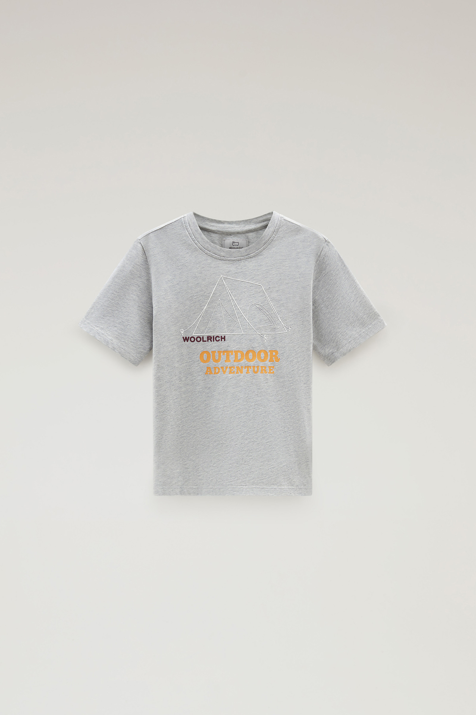 Boys' Tee in Pure Cotton with Print Grey | Woolrich