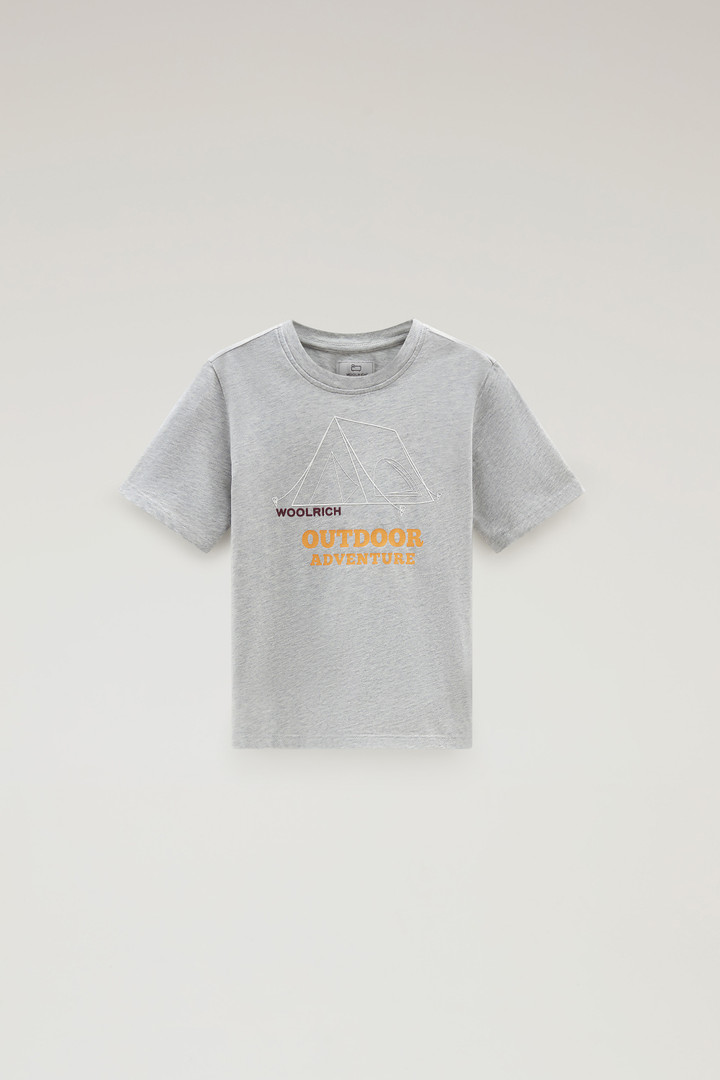 T-shirt pour garçon en coton avec imprimé Gris photo 1 | Woolrich