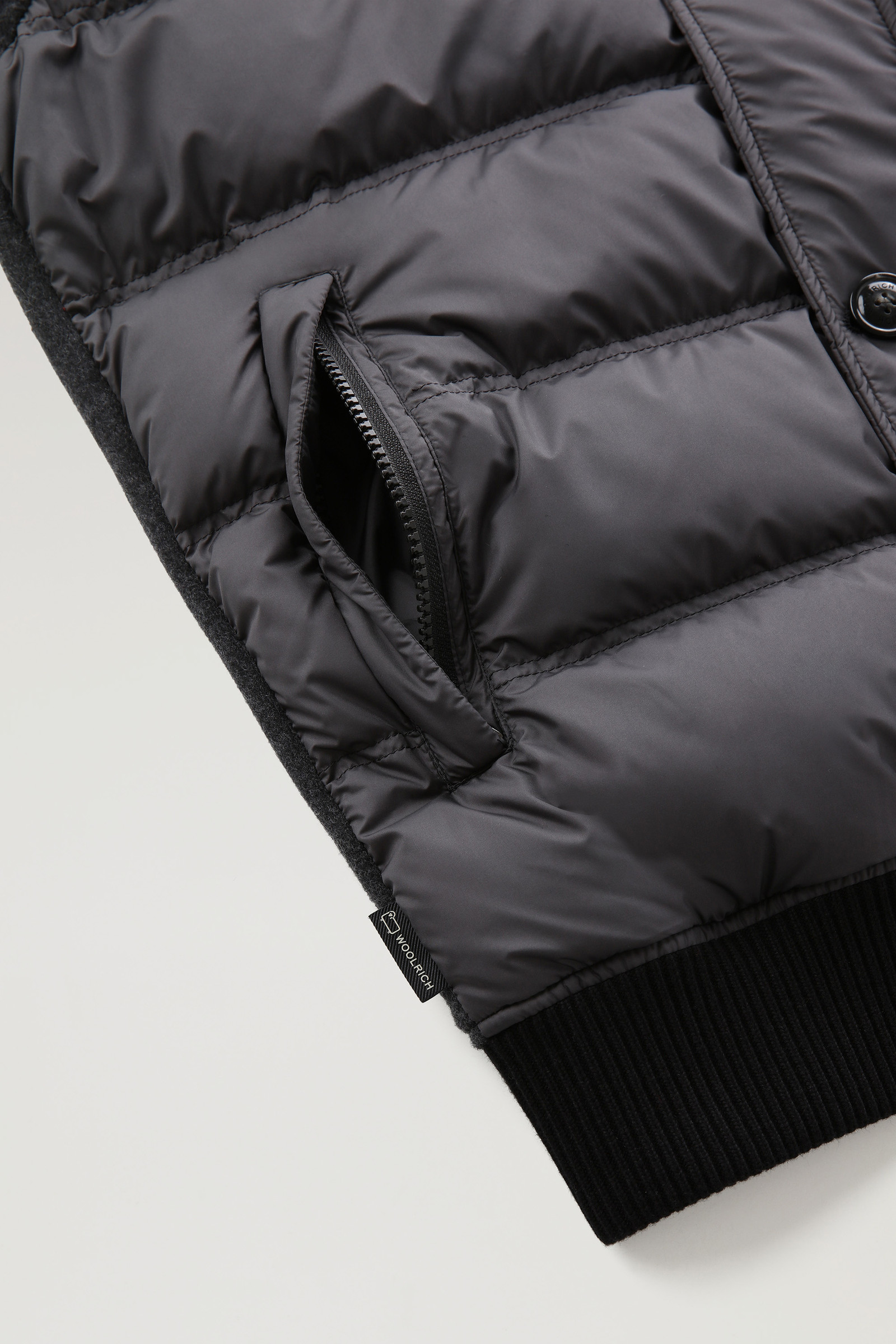 Hybrid Jacket in Wool Blend with Quilted Front Grey photo 7 | Woolrich