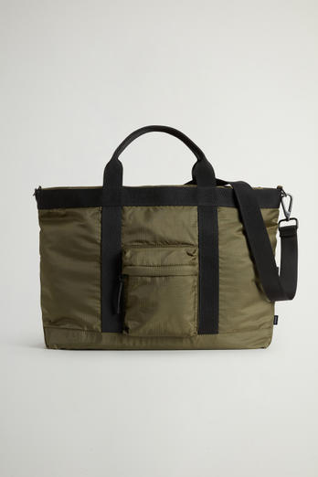 Tote Bag in Ripstop Nylon With Removable Shoulder Strap Green | Woolrich