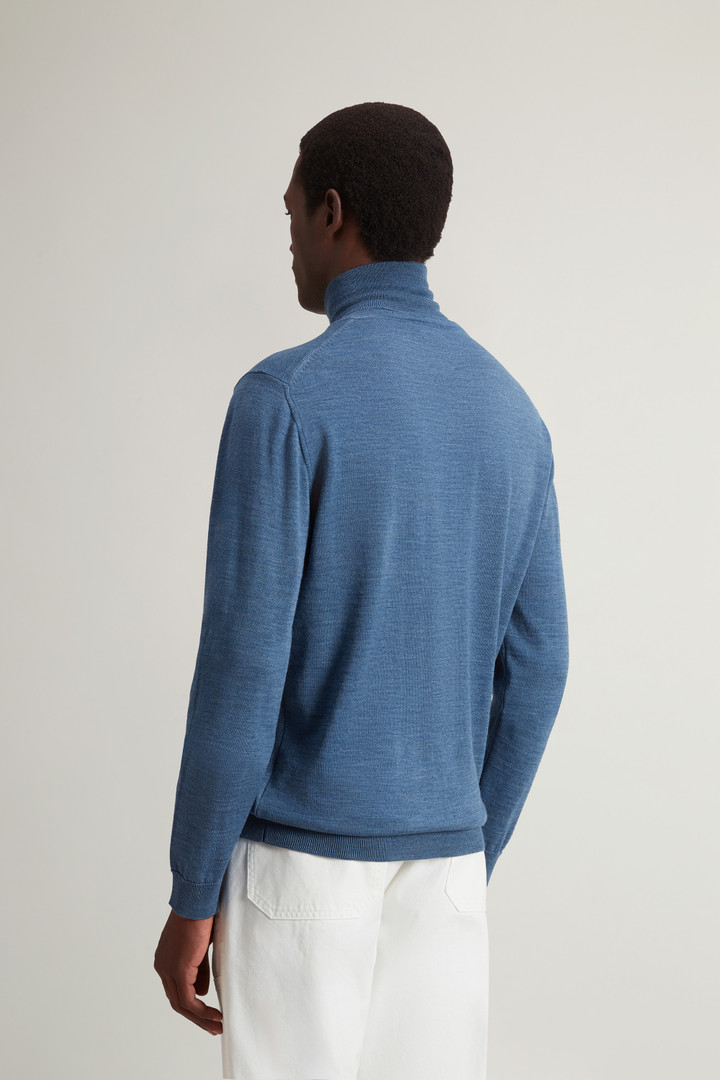 Turtleneck Sweater in Pure Merino Virgin Wool Blue photo 3 | Woolrich