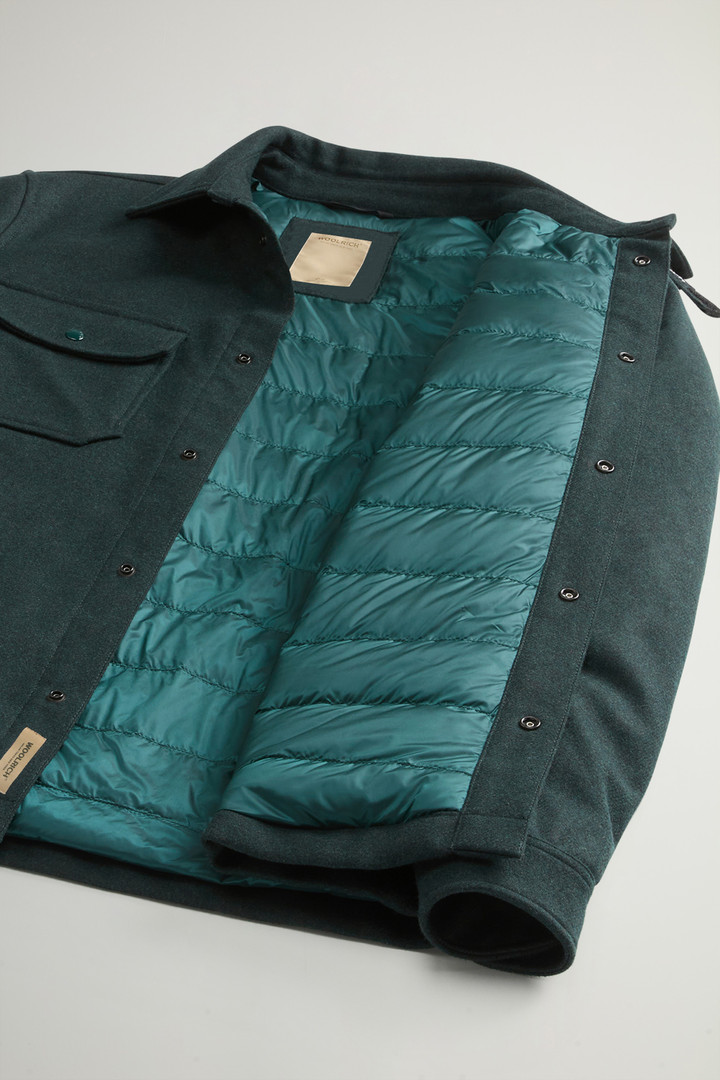 Wattiertes Alaskan Overshirt aus Melton-Gewebe aus italienischer Wollmischung Grün photo 10 | Woolrich