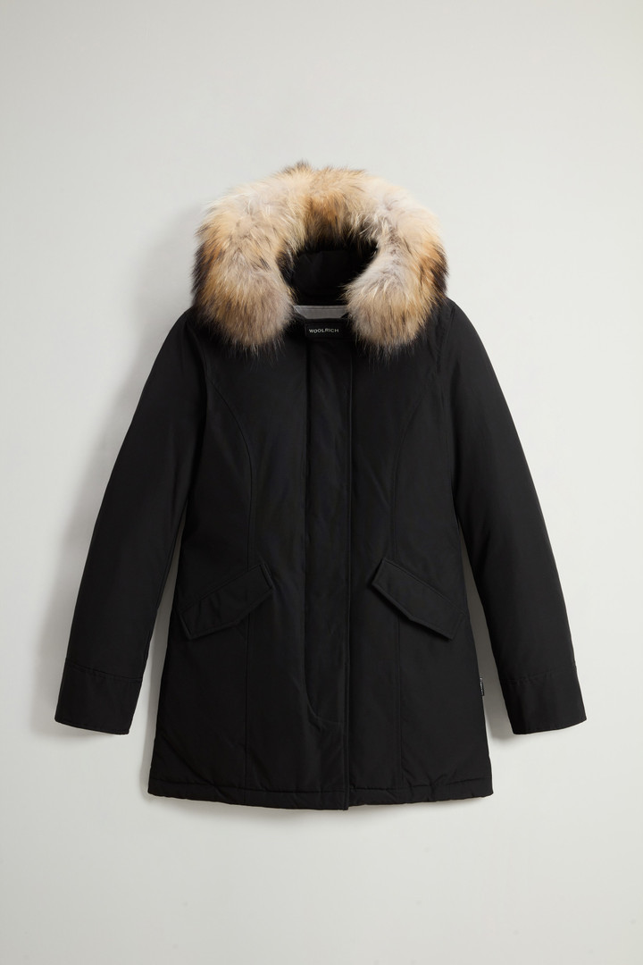 Arctic Parka in Ramar Cloth with Detachable Fur Trim Black photo 6 | Woolrich